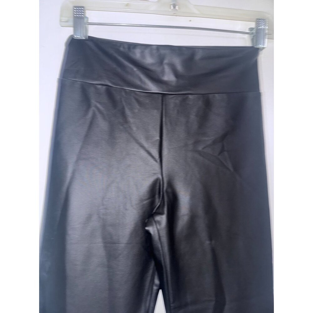 Forever 21 High-Waisted Black Faux Leather Leggings Size S - Picture 3 of 7